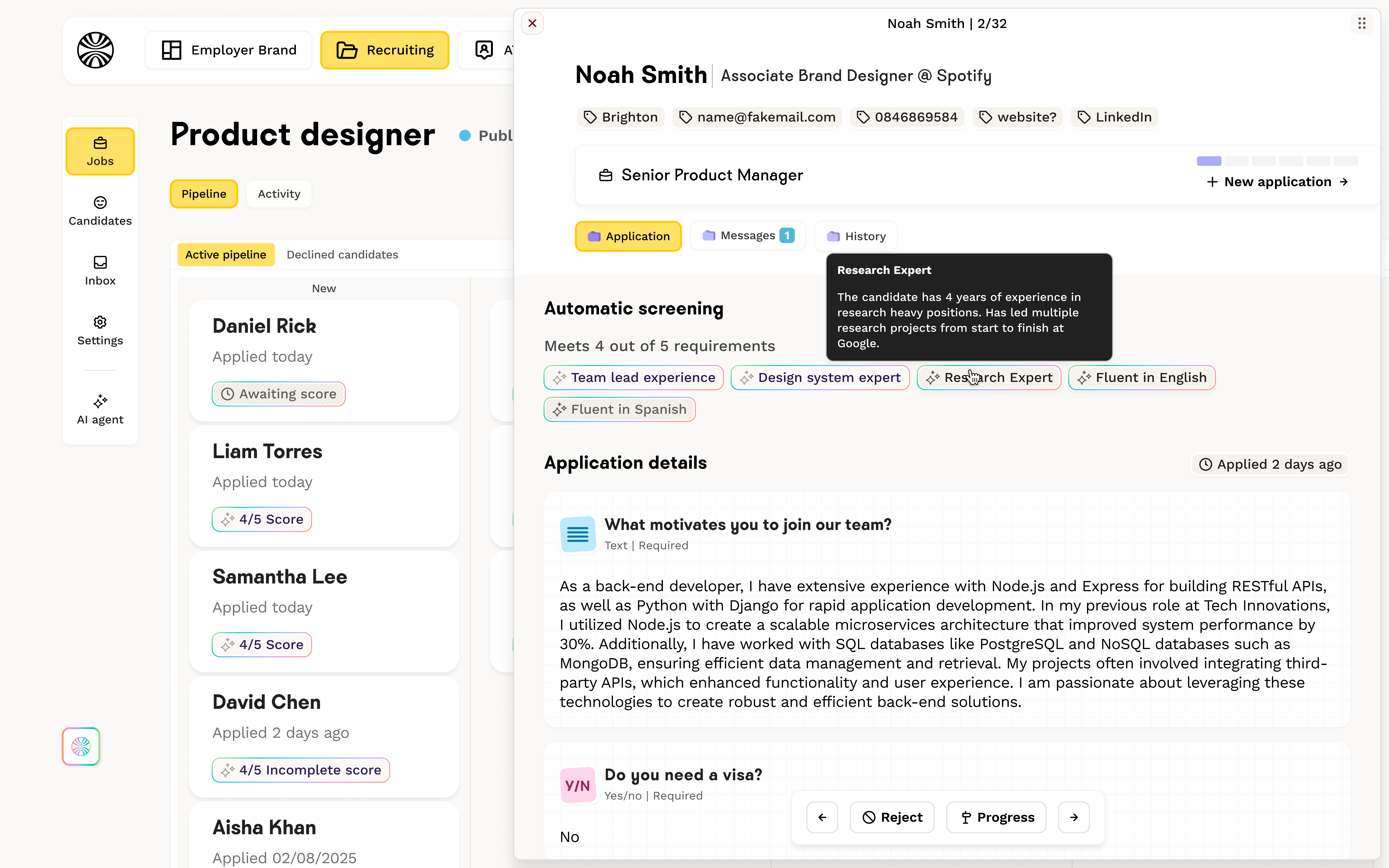 candidate summaries in ats