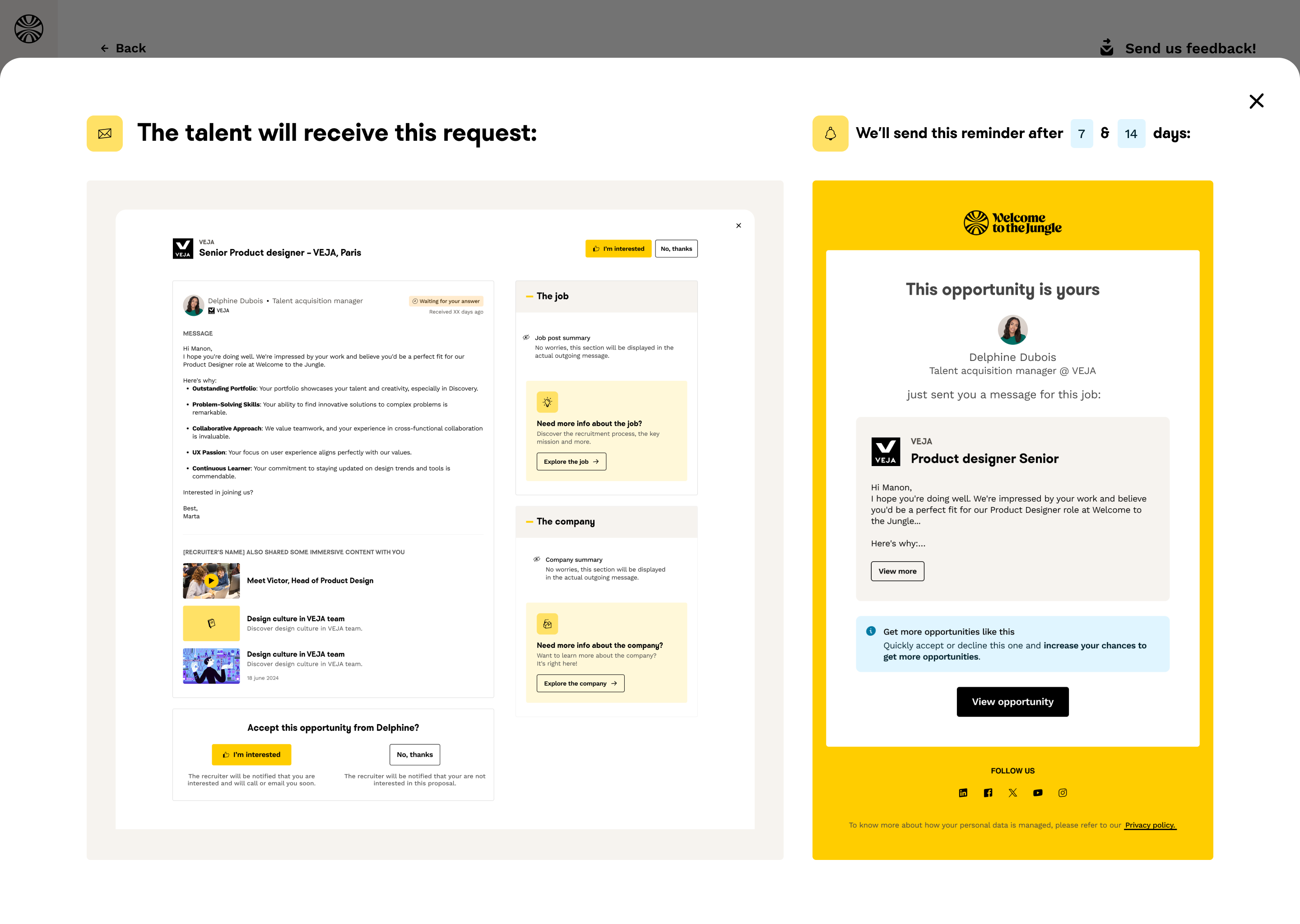 rich candidate sourcing messages